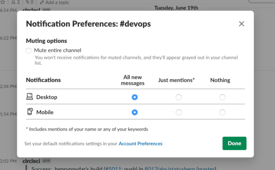 notification preferences